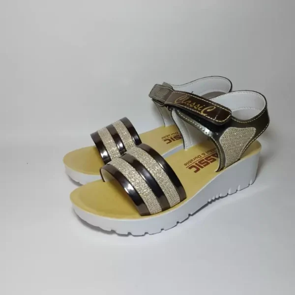 صندل دخترانه بند دار چسبی زیبا و مجلسی کد S26