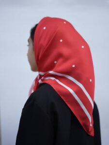 مینی اسکارف خال خالی ساتن ابریشم