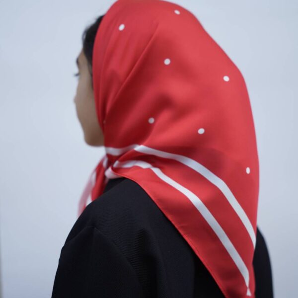 مینی اسکارف خال خالی ساتن ابریشم