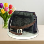 کیف زنانه دوشی چرم طبیعی مدل کهربا